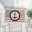 Tapis de porte d'extérieur imprimé drapeau nautique avec boussole, design par Kim Allen, 18 po x 30 po-120744876