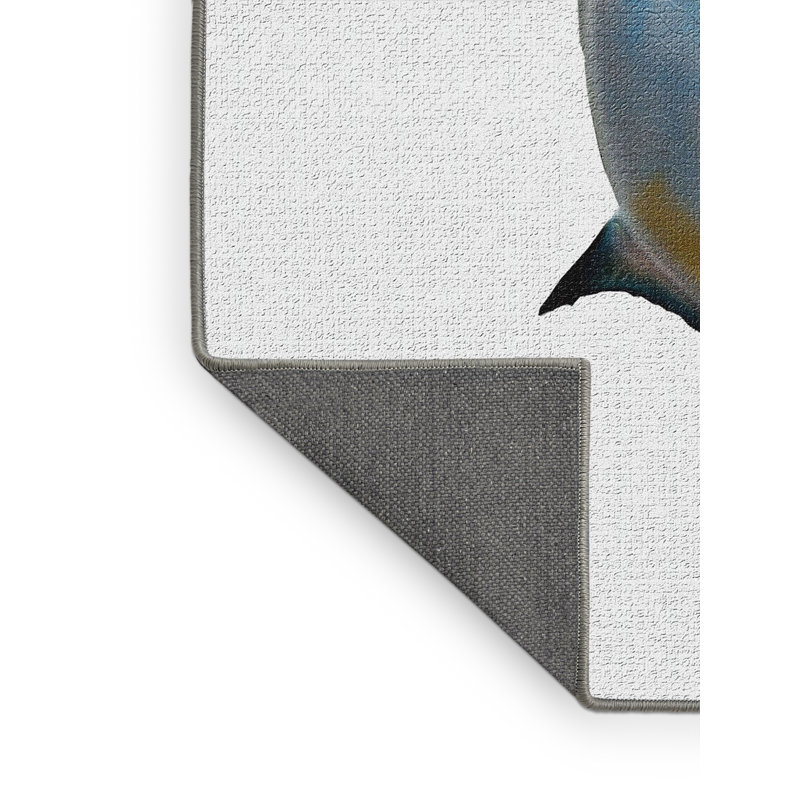 Tapis zone gris clair tarpon fish, Rectangle 2 pi x 3 pi