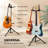 Triple Guitar Stand - Heavy Duty 3 Guitar Stand For Acoustic/Electric/Bass/Banjos, Auto-Lock Folding Design, 360° Non-Slip Base & Anti-Rust - Portable For Stage/Travel/Studio