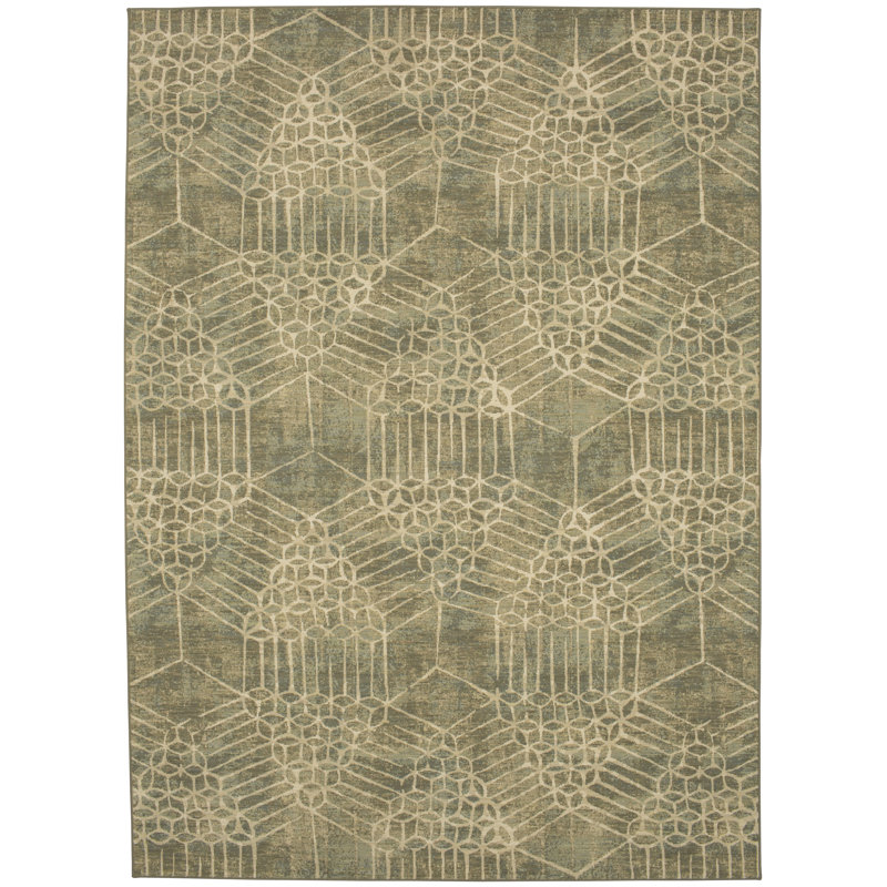Tapis crème en laine Kismet, Rectangle 5 pi 3 po x 7 pi 10 po