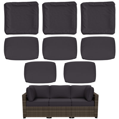 8 Pcs Outdoor Cushion Slipcovers All-Weather Patio Cushion Covers For Outdoor Furniture, Covers Only