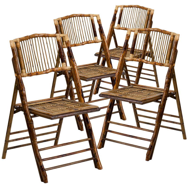 American Champion Bamboo Wood Folding Dining Chairs