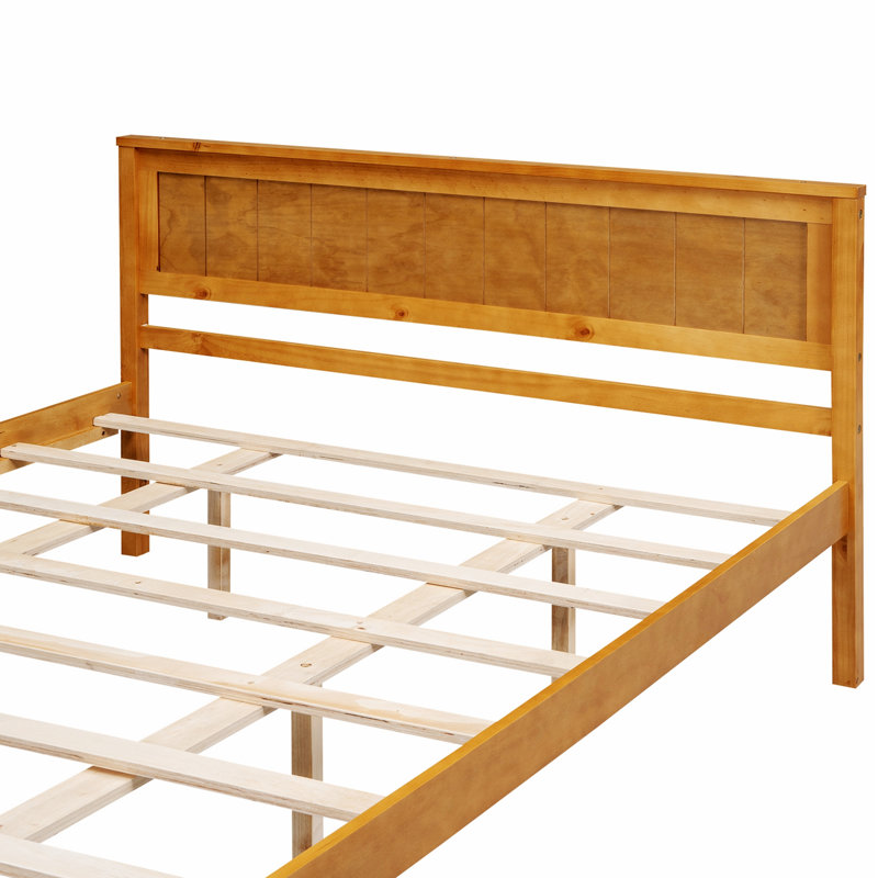 Structure de lit plateforme robuste avec tête de lit et support à lattes de bois pour un confort et une durabilité accrus, parfait pour les chambres modernes