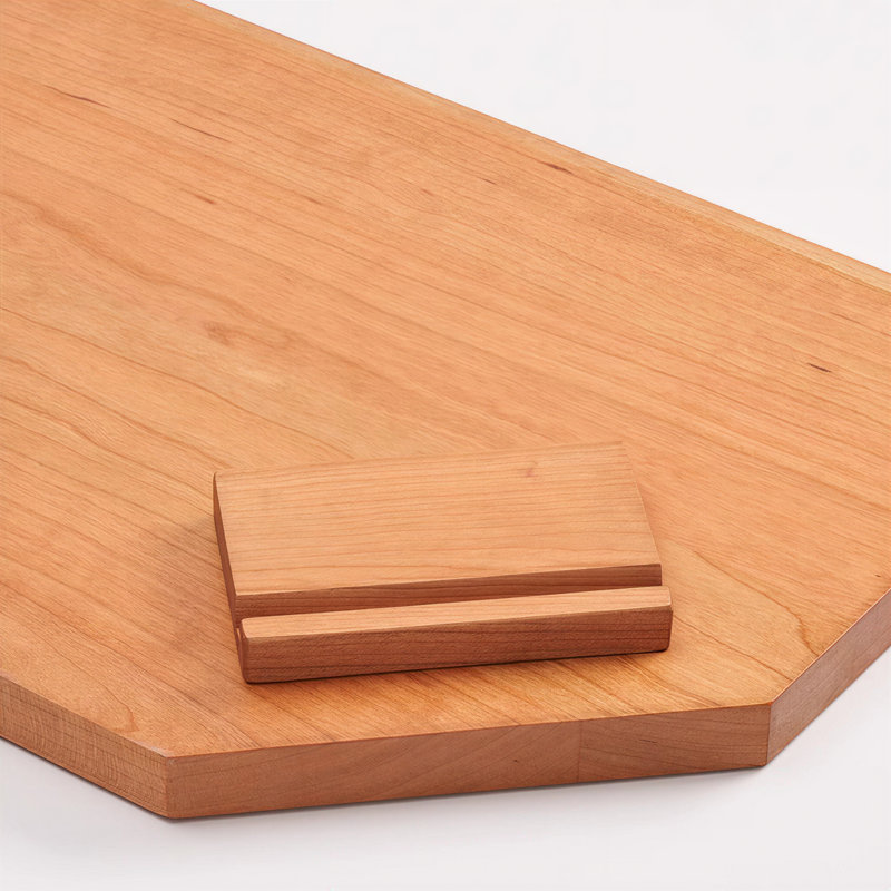 Table basse en bois de cerisier avec 2 tiroirs, table basse ovale en bois massif avec bords arrondis lisses, table de centre Mid-Century moderne pour le salon