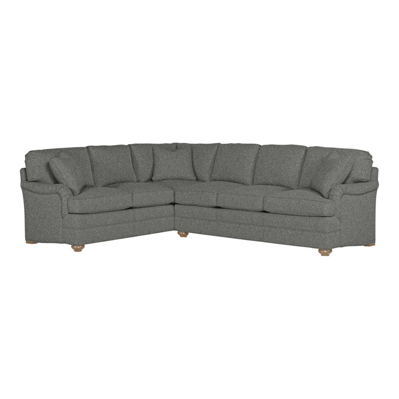 American Bungalow 2-Piece East Lake L- Sectional, Ian Pewter, Hampton