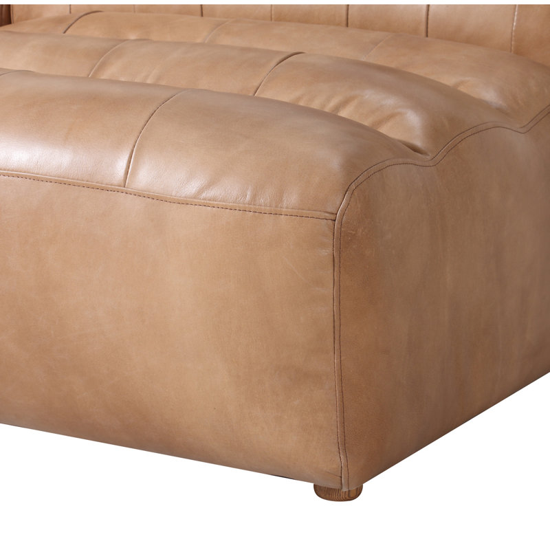 Ramsay Modular Chaise Sectional, Brown Top Grain Leather