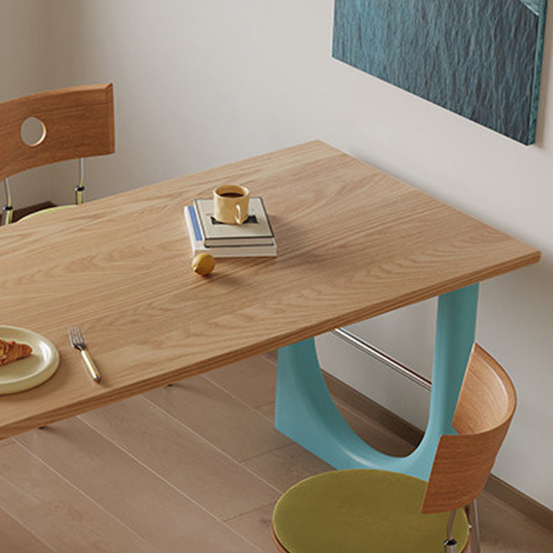 Novel irregular dining table with creative design, 29.52"H x 62.99"L x 27.55"W