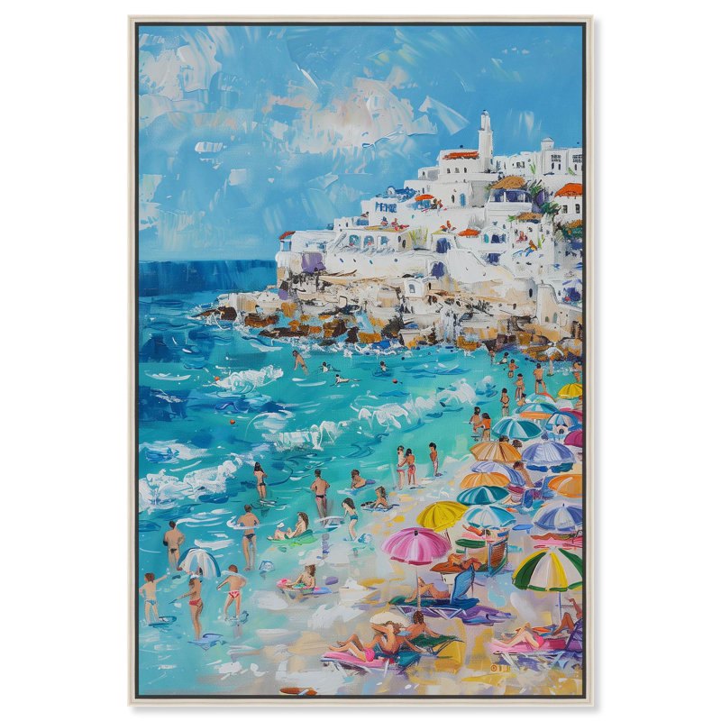 Greek Vacation Canvas Modern Beach Wall Art, 10" x 15"