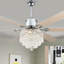 65 Inch Modern Crystal Ceiling Fan with Light and Remote, 6-Speed Quiet DC Motor, Timer for Large Living Room, Bedroom-964787186