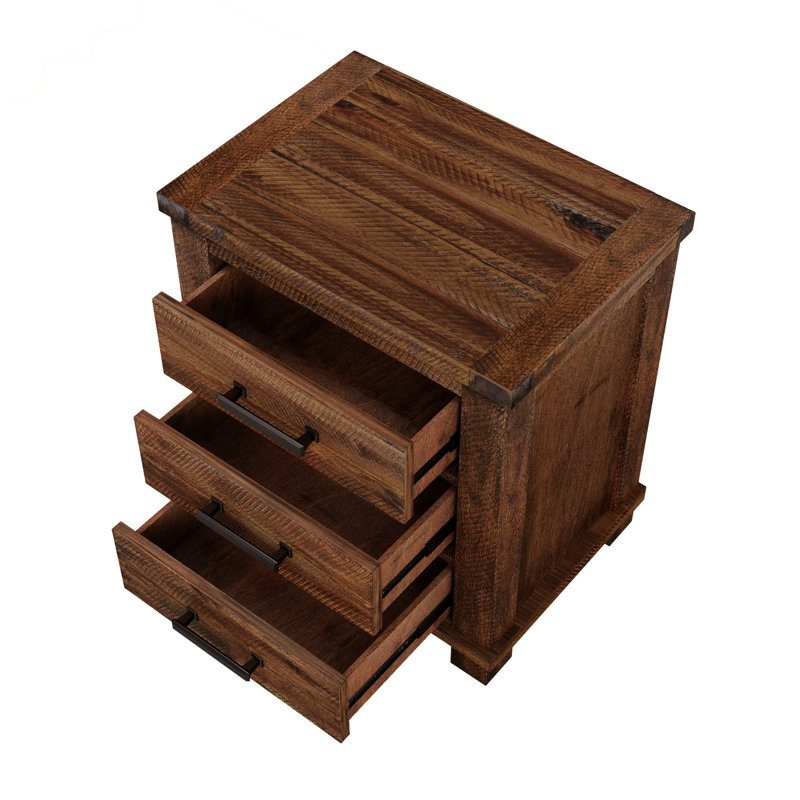 Table de chevet en bois récupéré 3 pi