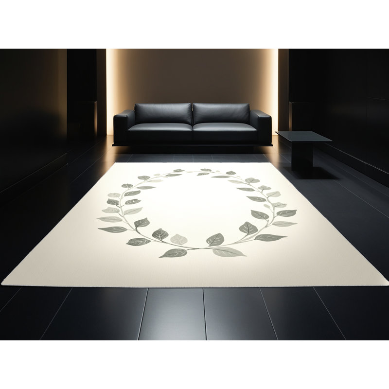 Soft Plush Farner Easter Modern & Contemporary Abstract Area Rug in Beige – White Binding, 4x6