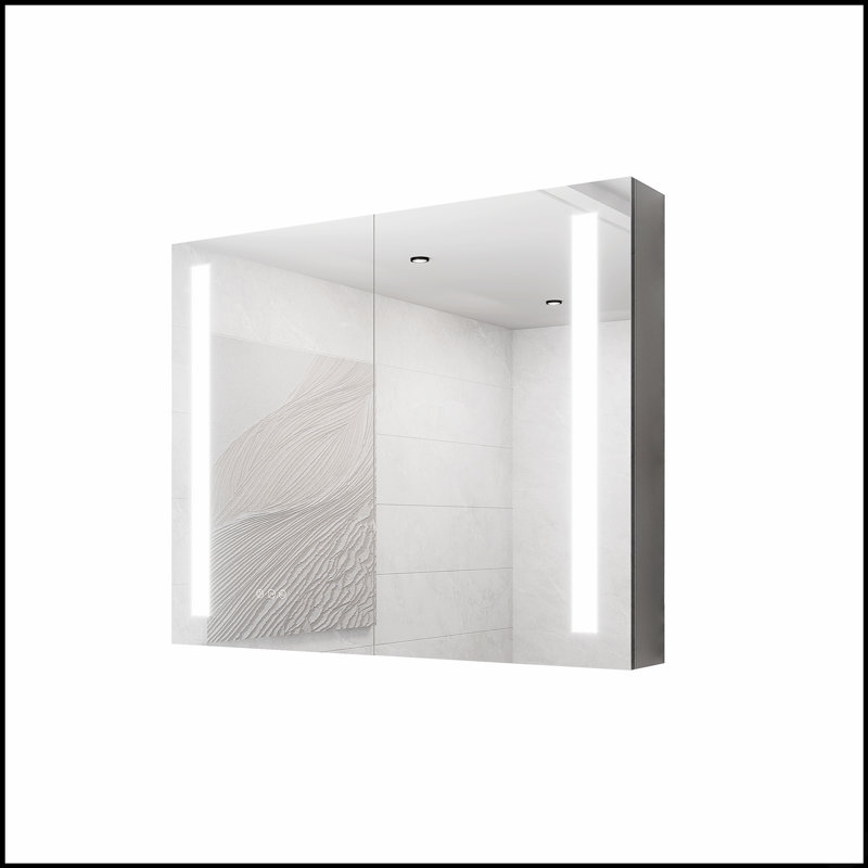 Armoire à pharmacie à miroir 36 po x 30 po avec antibrouillard, lumière à intensité variable et interrupteur tactile pour salle de bain moderne