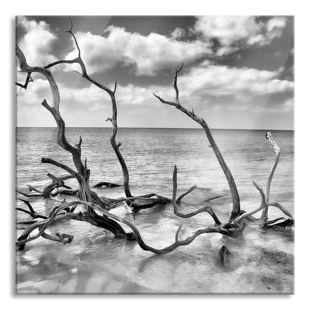 Glasbild Quadratisch | Wandbild Auf Echtglas | Strand Meer Havanna Kuba Inkl. Aufhängung Und Abstandshalter 2