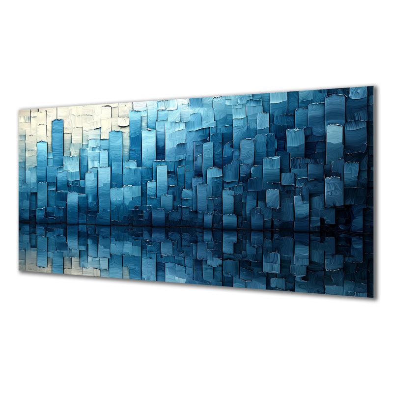 «Drip Paint» de Blue Cubic Matrix III, H 28 po x l 60 po