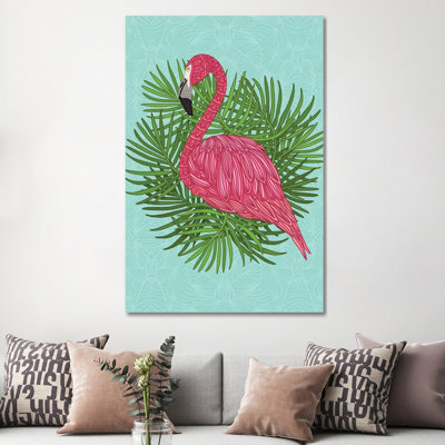 Pink Tropical Flamingo by Angelika Parker - Wrapped Canvas Print
