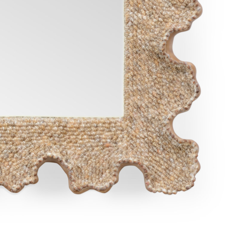 Scalloped Flat Shell Wall Mirror