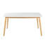 Ensemble de salle à manger 5 pièces de style Mid-Century moderne - table avec cadre en bois massif et 4 chaises rembourrées beiges-1823648512