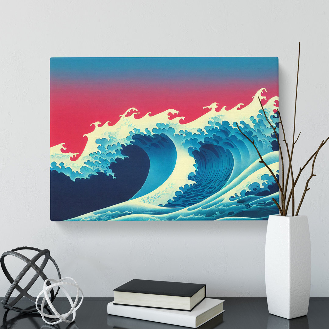 Japanese Wave Sunset Vol.2 - Wrapped Canvas