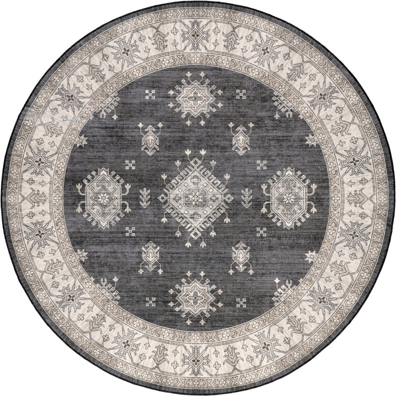 Tapis traditionnel lavable à la machine Mollie SpinClean, Rond 6 pi