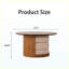 Ensemble de tables basses 31,5 "rondes en bois de style campagnard avec 3 tabourets gigognes en tissu Teddy, table centrale multifonctionnelle avec rangement caché pour le salon