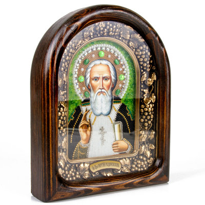 Sergius de Radonezh, perles, icône Orthodoxe