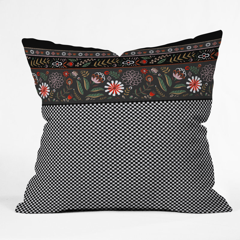 Pimlada Phuapradit Dramatic Floral Stripes Throw Pillow, 18" x 18"
