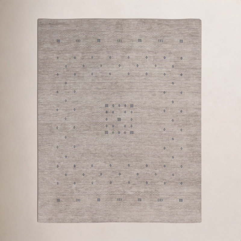 Simi Geometric Area Rug, Taupe, Rectangle 9' x 12'