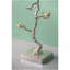 Table d'appoint ronde en aluminium 16,9 x 16,9 x 28 po avec branches argentées et or