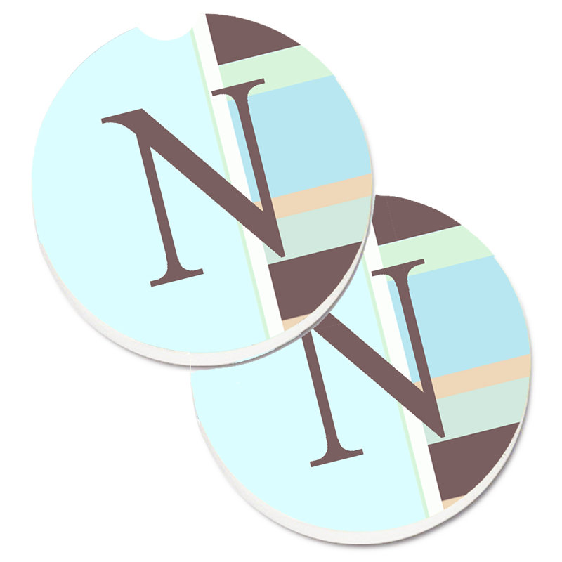 Sous-verre voiture monogramme initial, N, Mauve