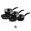 Swan SWPS5021 Stealth 5 Piece Cookware Set with Superior Ceramic Coating, 18, 20, 22cm Saucepans with Tempered Glass Lids, 20, 24cm Frying Pans, Induction Compatible