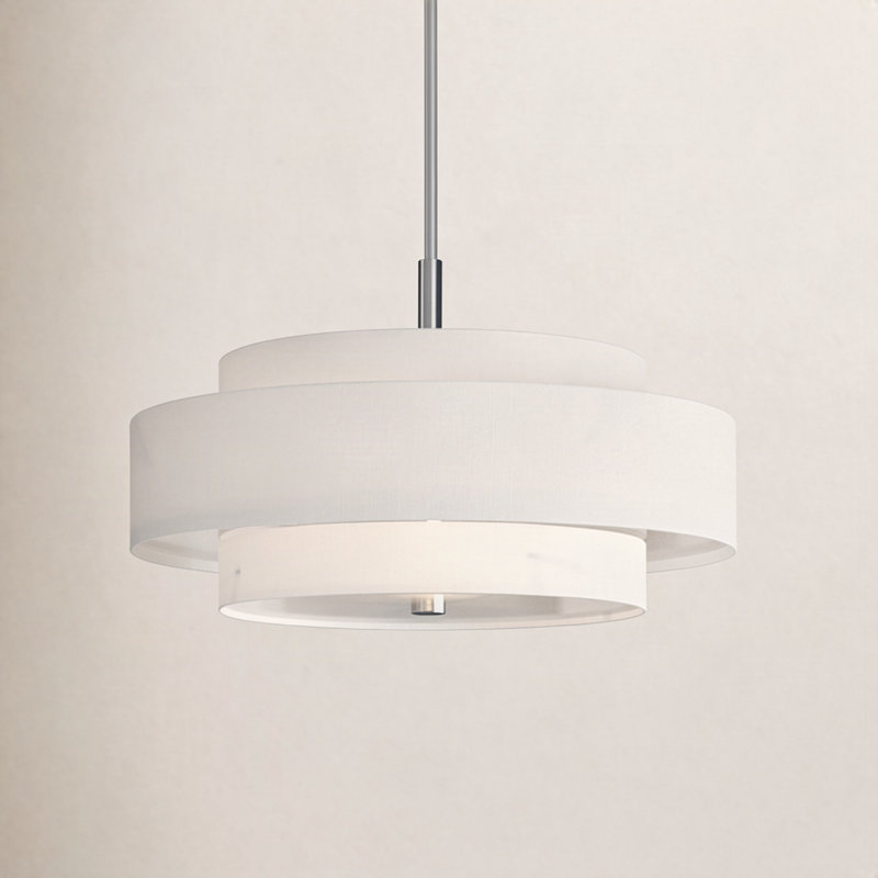 Flaire 5-Light Chandelier, Brushed Nickel, Oatmeal