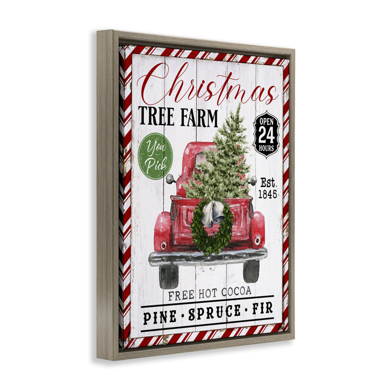 Art mural sur toile Holiday Holiday Farm par Creatif Belle, Cadre flottant orme Montalcino, H 31 po x l 25 po