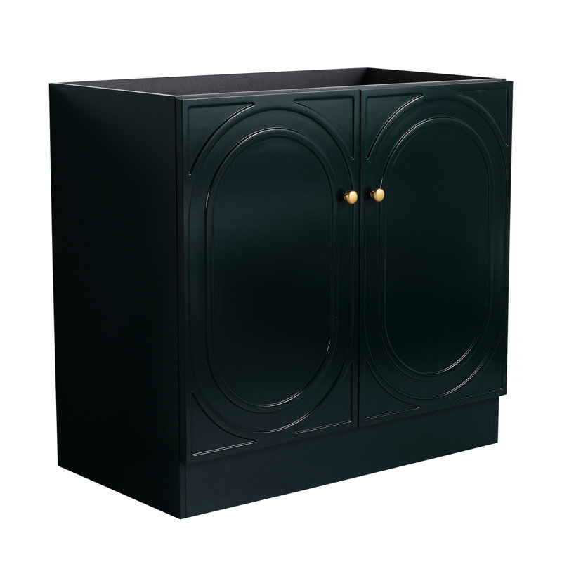 Meuble-lavabo de 36 po foncé - Design contemporain avec 2 portes d'armoire autoportantes à fermeture douce modernes, 36"