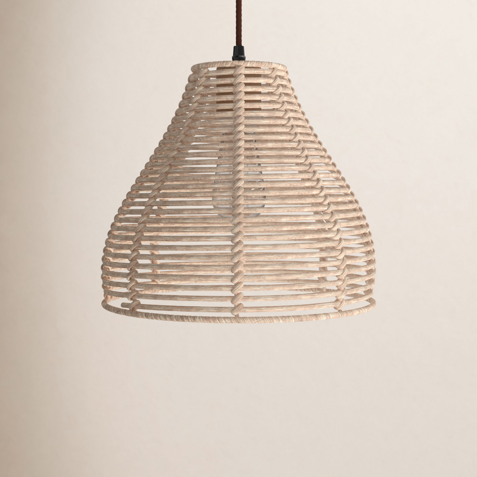 Bloomsburg Single Light Rattan Plug-in Pendant