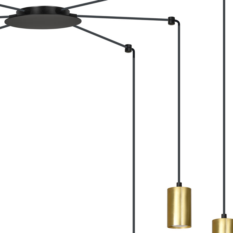 Cadha 6 - Light Cluster Pendant, Black, Gold
