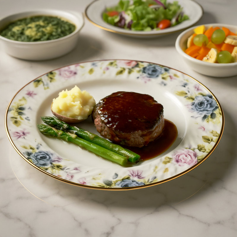 Ondina 10.5" Porcelain Dinner Plate – White, Wide Rim