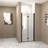 Bifold Shower Door, 1/4"(6Mm) Tempered Glass, Aluminum Frame, Explosion Proof Film