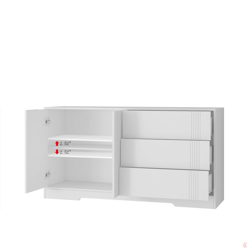 Sideboard Buffet Cabinet with Storage, White