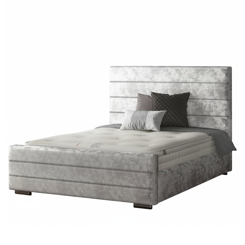 Desmarie Upholstered Bed, Silver, Kingsize (5')