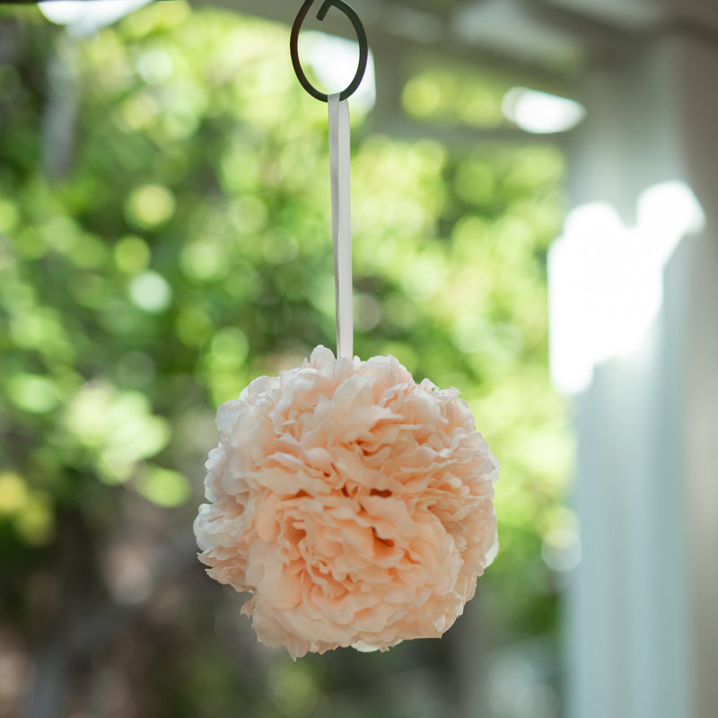 Panier suspendu pivoine à billes baiser, Rose