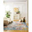Tapis rectangulaire bleu / rouge / orange en polyester lavable à la machine Maevyn-91814098