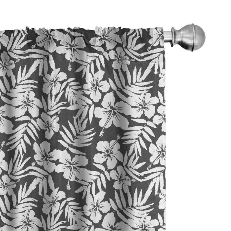 Floral Semi-Sheer Rod Pocket Curtain Panels, 28" x 95"