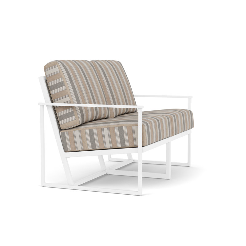 Summit Outdoor 2 - Seat Loveseat, White, Purveyor Pewter, Matte White