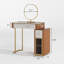 Stainless Steel and Glass Vanity with Mirror and Storage-1171250074