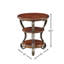 Table d'appoint en cerisier brun, conception ornée, 2 tablettes inférieures, 22 x 22 x 26,5, pour table de salon avec pieds en métal, longueur ouverte de 22 po x largeur de 26,5 po, bois massif