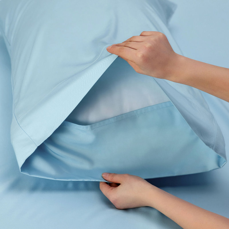 Essential Collection Cooling Rayon Derived from Bamboo Sheet Set, Teal Blue, Twin Sheet Set with 1 Pillowcase