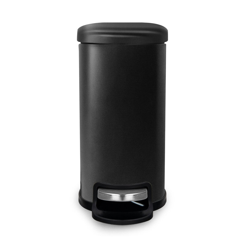 Poubelle à pédale incurvée 1,3 gallons, Noir