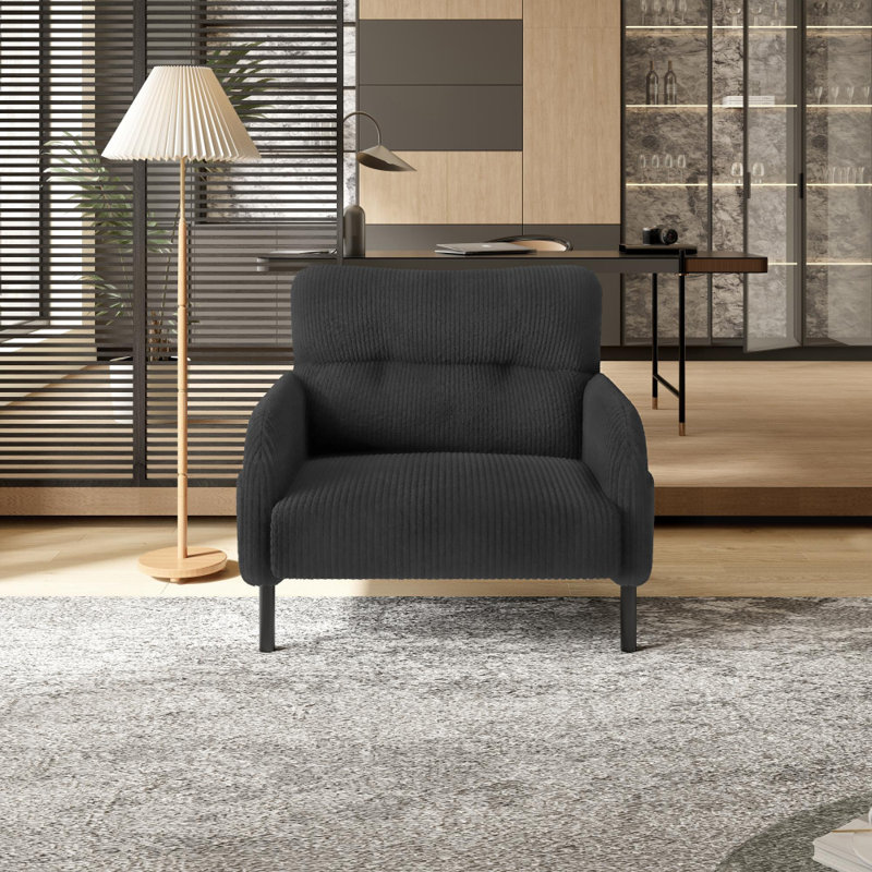 Upholstered Accent Chair, Gray