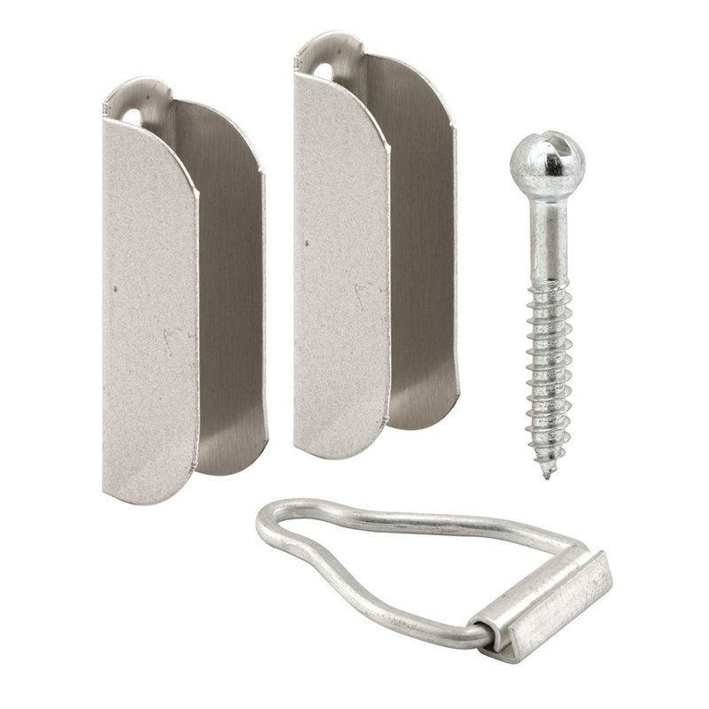Screen Frame Top Hangers, Fits 3/8 in. Screen Frames, Aluminum, Mill Finish (1 Set)