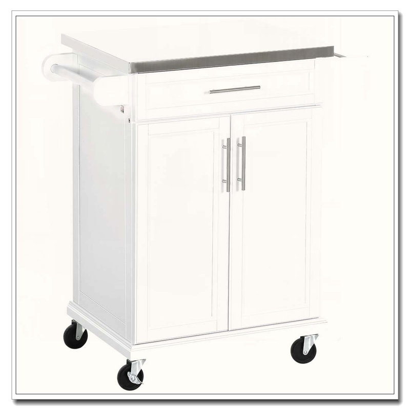 29.9" Kitchen Island with Top, White
